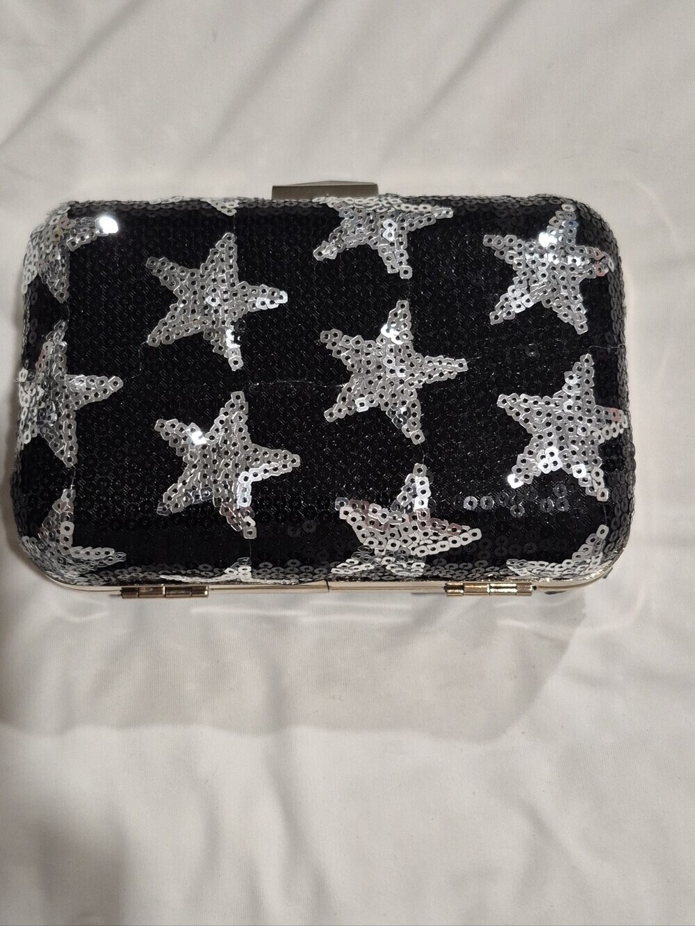 ASOS Black Clutch Bag with Gold Frame
